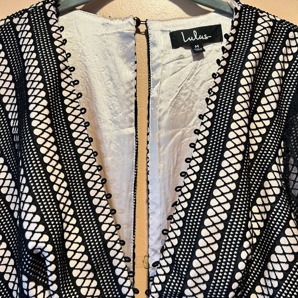 Dress - Black lace overlay fit and flare Lulu's dress - Picture 7 of 10